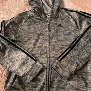 Adidas Heather Gray Jacket hoodie